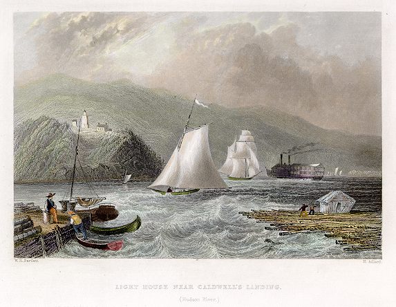 USA (New York), Caldwell's Landing Light House (Hudson), 1840