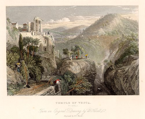 Italy, Temple of Vesta at Tivoli, 1836