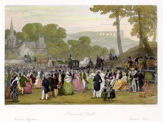 France, Peasants Ballnear Paris, France Illustrated, c1850