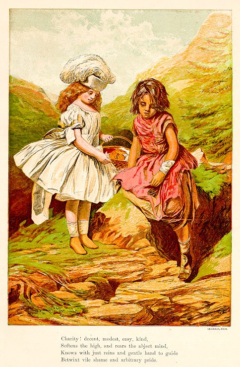 Children, Fields & Woodlands chromolithograph, 1873