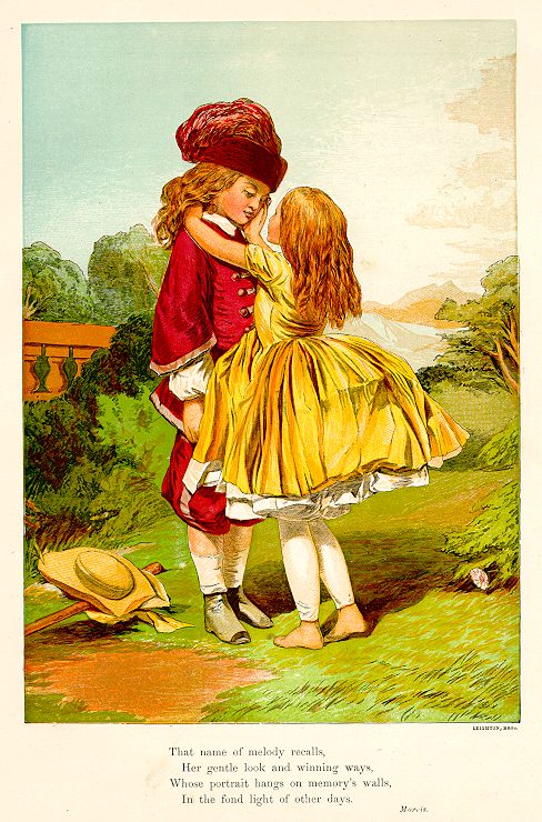 Children, Fields & Woodlands chromolithograph, 1873