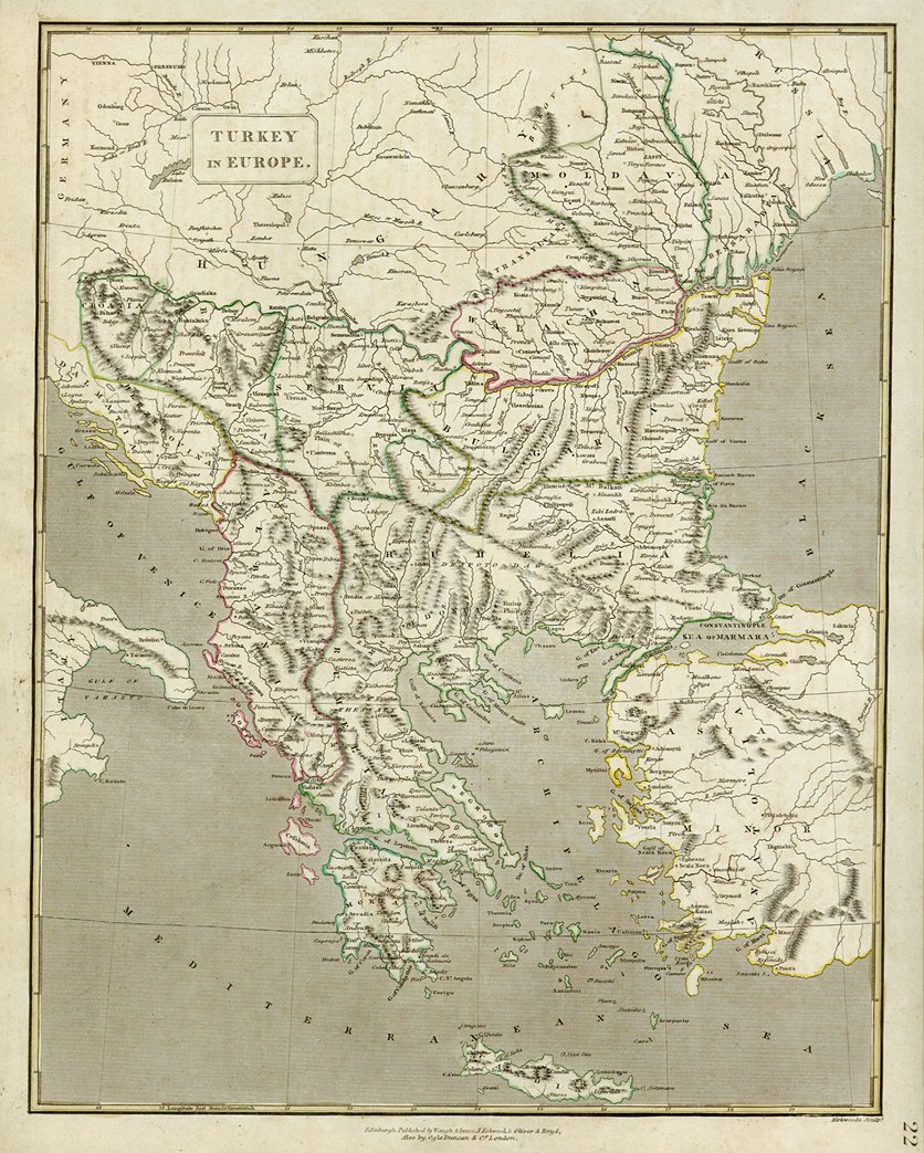 Turkey in Europe, New Edinburgh General Atlas, 1821