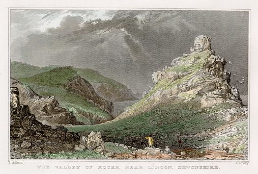 Devon, Valley of Rocks near Linton, 1832