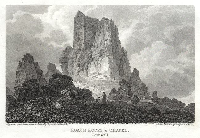 Cornwall, Roach Rocks & Chapel, 1802