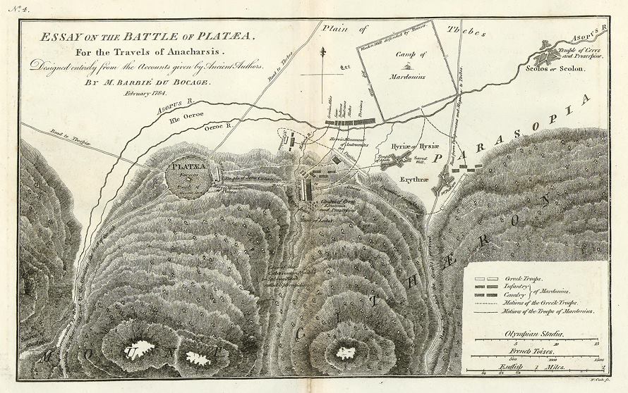 Greece, Plan of the Battle of Plataea, 1793