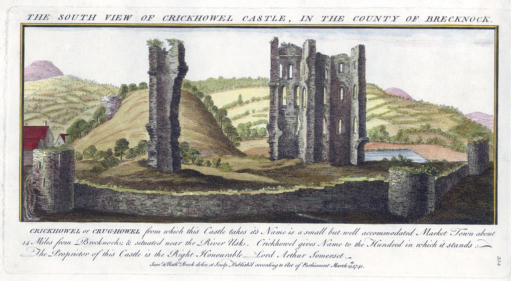 Wales, Crickhowell Castle in Brecknockshire, 1741 / 1840