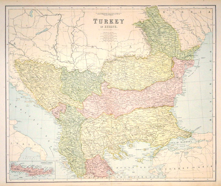 Turkey in Europe, large map, 1867