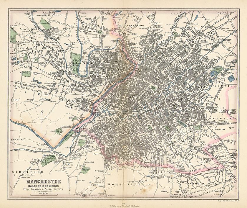 Lancashire, Manchester & environs, 1858