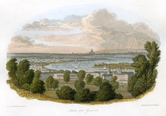 London from Greenwich, 1830