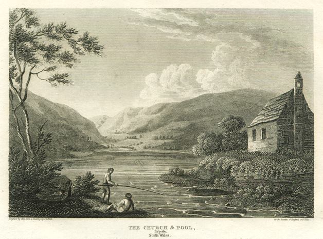 Wales, Talyllyn Church & Pool, 1812