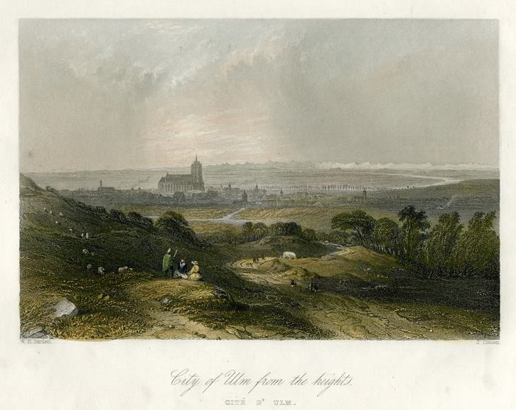 Germany, City of Ulm from the heights, 1840