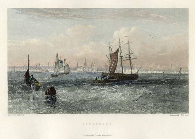 Lancashire, Liverpool from the sea, 1858