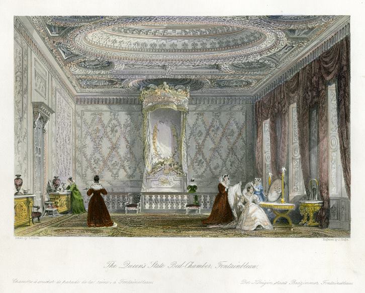 France, Fontainbleau, Queen's State Bedchambers, 1845