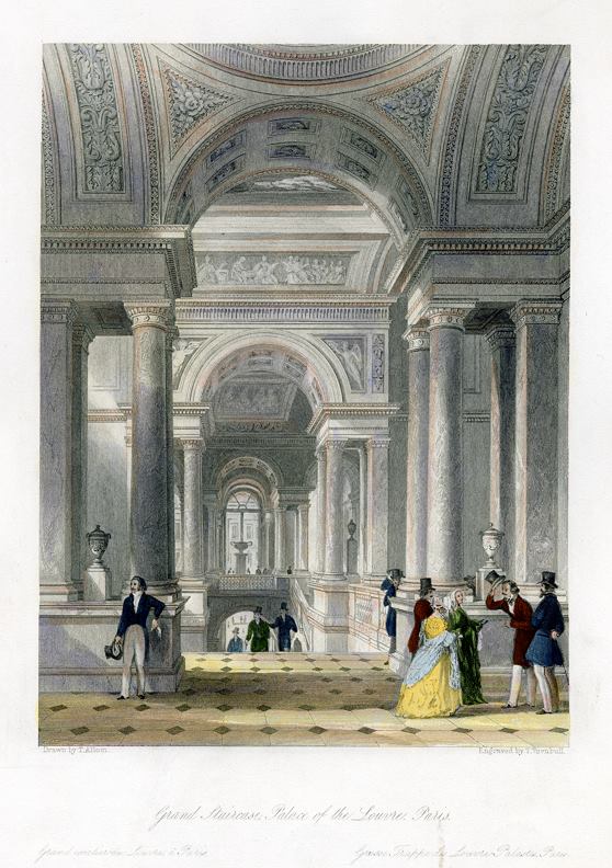 France, Paris, Grand Staircase of the Louvre, 1845