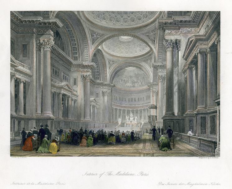 France, Paris, Interior of the Madeleine, 1845