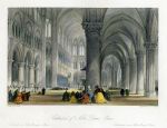 France, Paris, Notre Dame interior, 1845