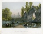 France, The Gothic Bridge of Eudes at Tours, 1845