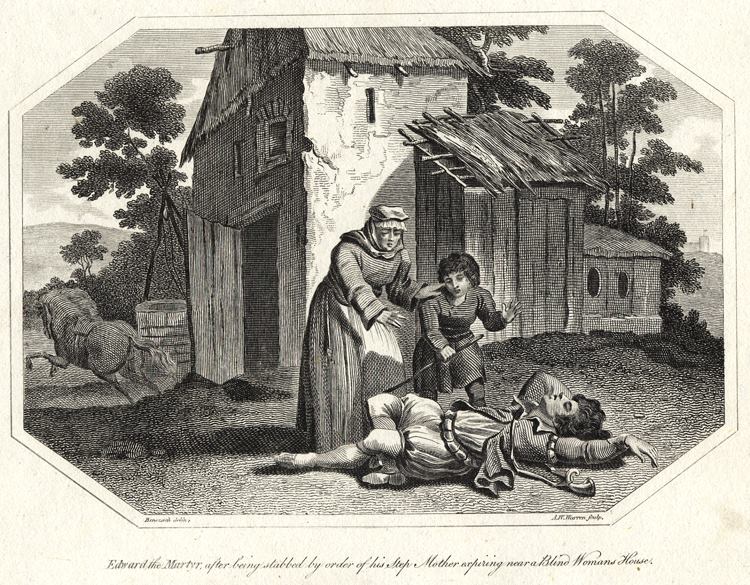 King Edward the Martyr discovered stabbed in 978, published 1808