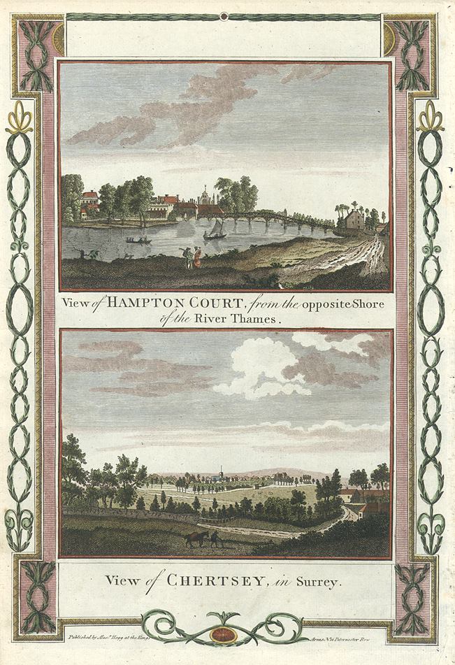 Middlesex - Hampton Court, & Chertsey in Surrey, 1784