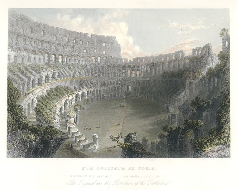 Italy, Rome, The Coliseum after Bartlett, 1846