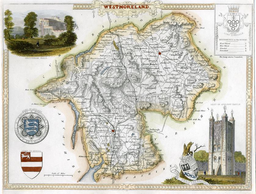 Westmoreland, Moule map, 1850