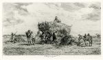 'Haymaking', etching by J.Veyrassat, 1876