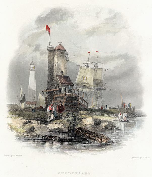 Durham, Sunderland Lighthouse on South Pier, 1841