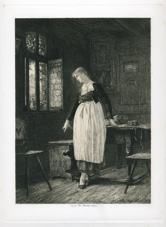 'Springtime', etching after Marchal, 1876