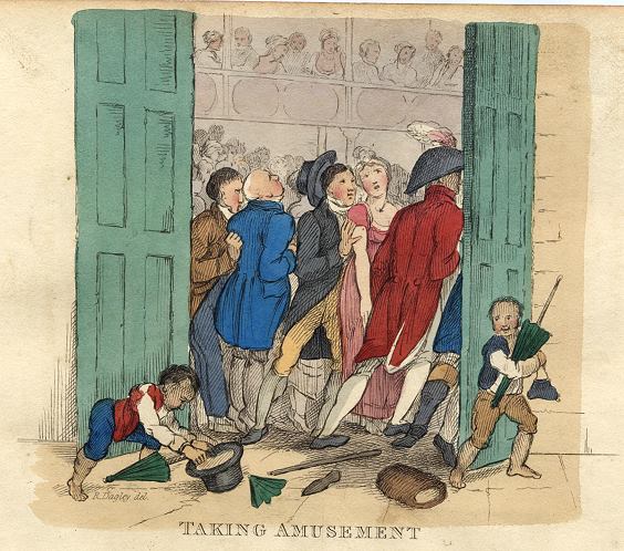 Taking Amusement, (Theatre), Richard Dagley caricature, 1821