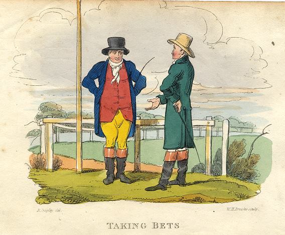 Taking Bets, (Horse Racing), Richard Dagley caricature, 1821