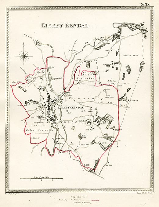 Westmoreland, Kirby Kendal town plan, 1835