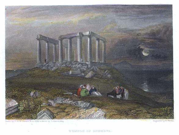 Greece, Temple of Minerva at Cape Colonna, 1835