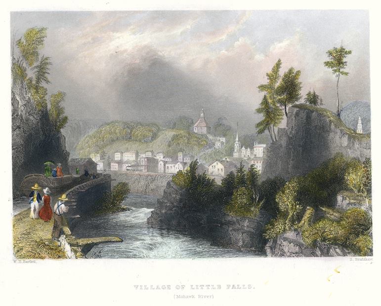 USA, Village of Little Falls on the Mohawk, 1840