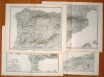 Spain & Portugal, detailed map on 4 sheets, 1879