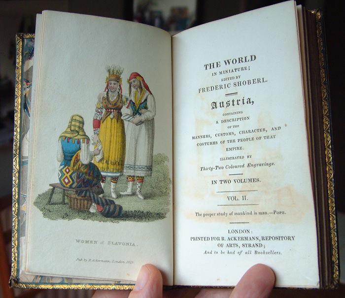 Book - Austria, 'The World in Miniature', with 22 small Ackermann aquatints, 1823