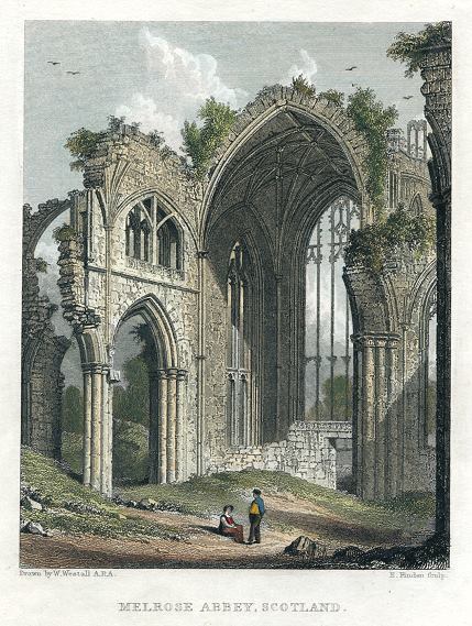 Scotland, Melrose Abbey, 1830