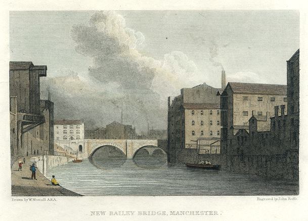 Lancashire, Manchester, Bailey Bridge, 1830