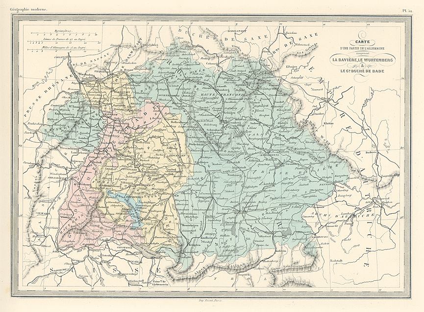 Germany, Bavaria, Wurtemburg & Bade, 1860