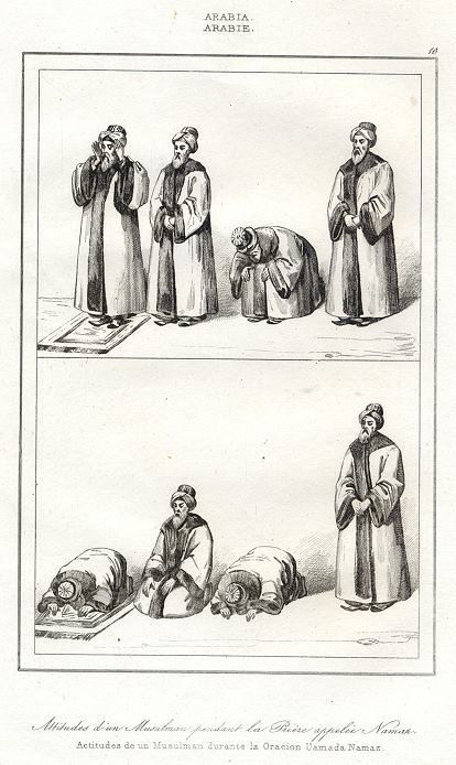 Arabia, Moslems praying, 1847