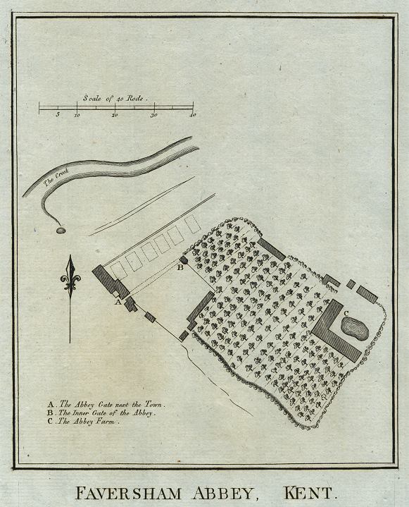 Kent, plan of Faversham Abbey, 1786