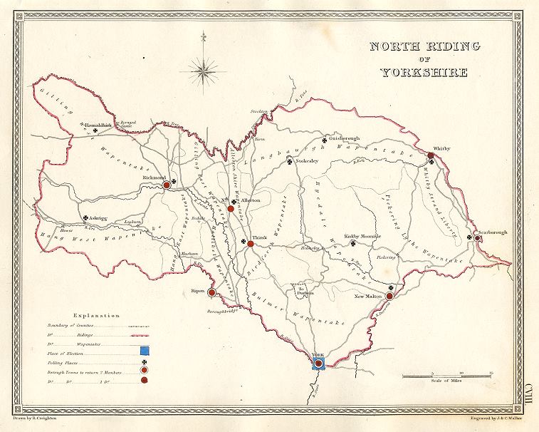 Yorkshire, North Riding election map, 1835