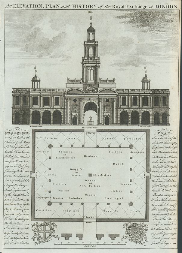 London, Elevation & Plan of the Royal Exchange, 1786