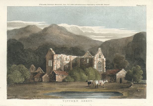 Wales, Monmouthshire, Tintern Abbey, Ackermann, 1810