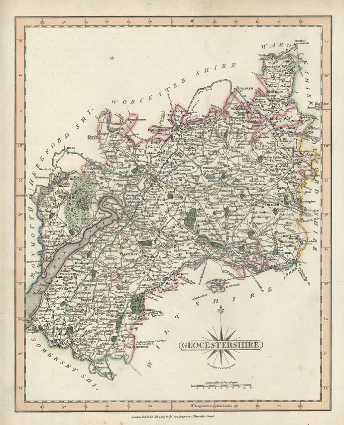 Gloucestershire, by John Cary, 1809