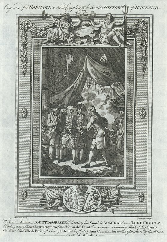 French surrender to Admiral Rodney in the West Indies in 1782, published 1783