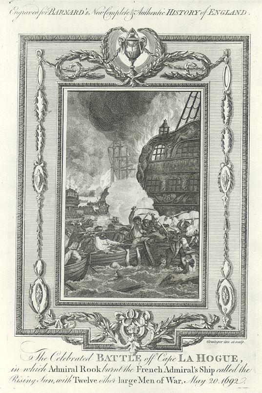 Naval - Battle of La Hogue in 1692, published 1783