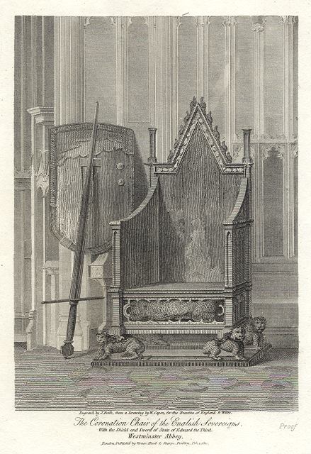 London, Coronation Chair in Westminster Abbey, 1813