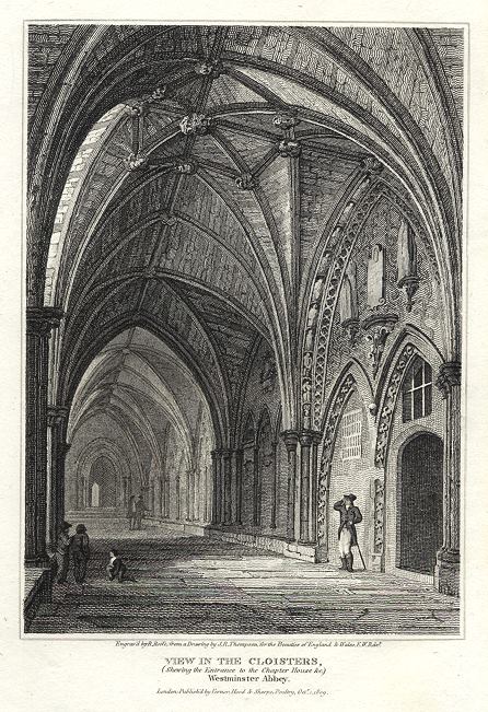 London, Westminster Abbey Cloisters, 1809