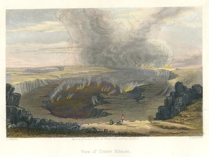 Hawaii, Kilauea crater, 1846