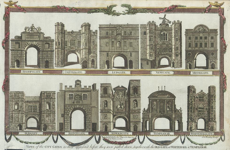 City gates of London, 1786